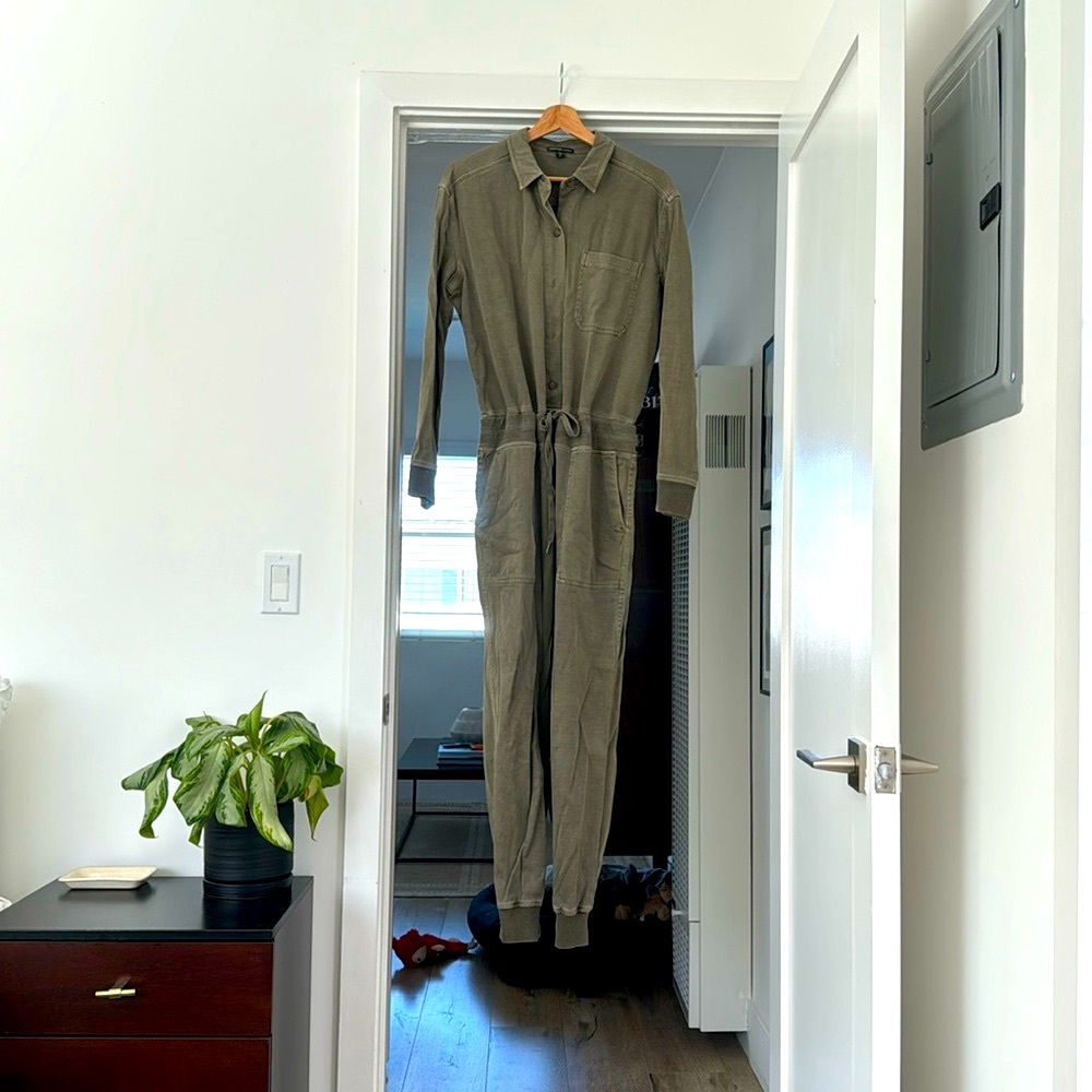 James Perse Army Green Junpsuit